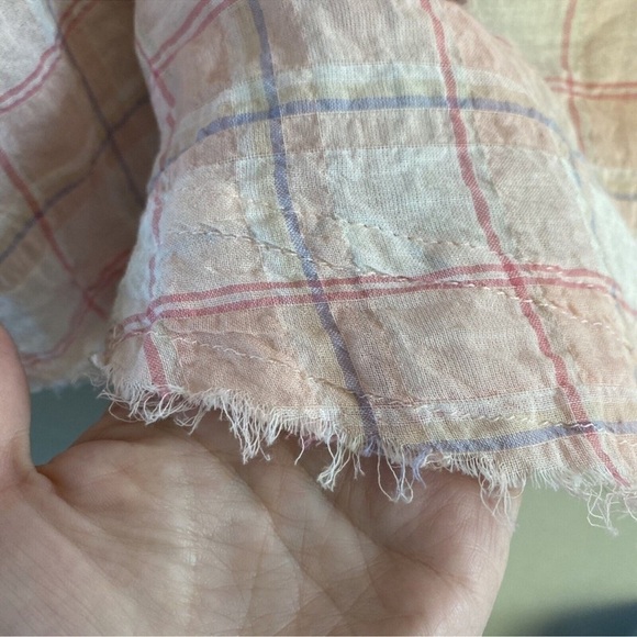 Beach Lunch Lounge Womens Mia Pucker Plaid Round Neck Tunic Top Size Small - Picture 6 of 13